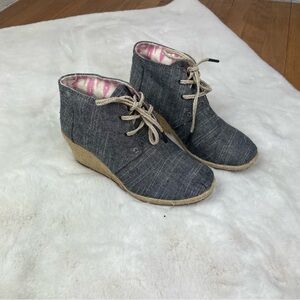 Tom’s wedge booties size 6.5